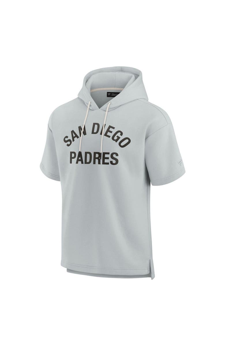 Fanatics Signature Unisex Fanatics Signature Gray San Diego Padres Elements Super Soft Fleece Short Sleeve Pullover Hoodie, Alternate, color, Gray