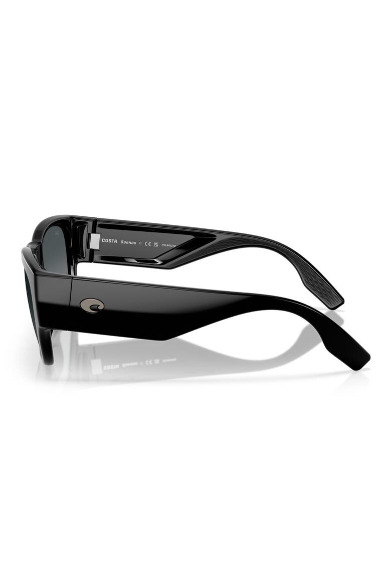 Suenos 57mm Polarized Rectangular Sunglasses, Alternate, color, BLACK/ GRAY GRADIENT 580G