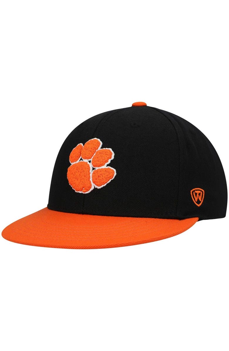 TOP OF THE WORLD Men's Top of the World Black/Orange Clemson Tigers Team Color Two-Tone Fitted Hat, Alternate, color, Black