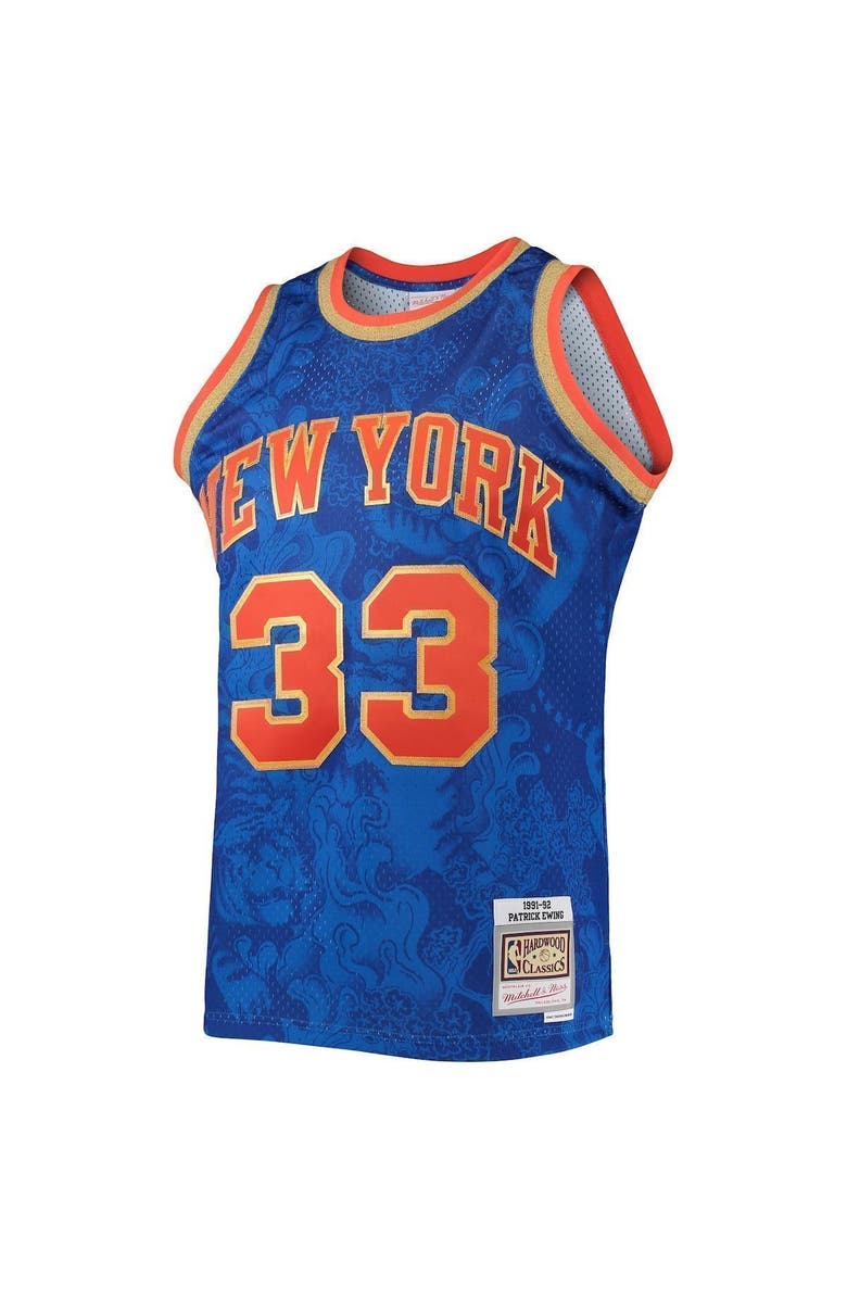 Mitchell & Ness Men's Mitchell & Ness Patrick Ewing Blue New York Knicks Hardwood Classics 1991-92 Lunar New Year Swingman Jersey, Alternate, color, 