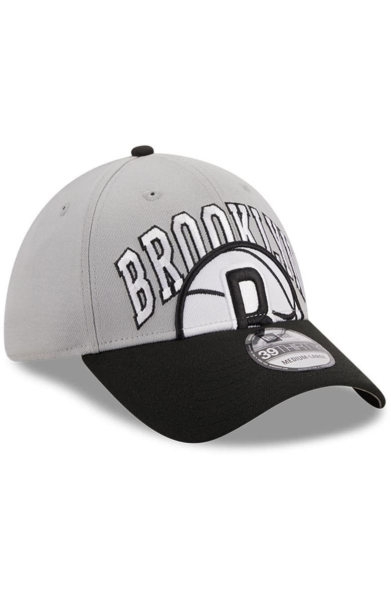 New Era Men's New Era Gray/Black Brooklyn Nets Tip-Off Two-Tone 39THIRTY Flex Hat, Alternate, color, 
