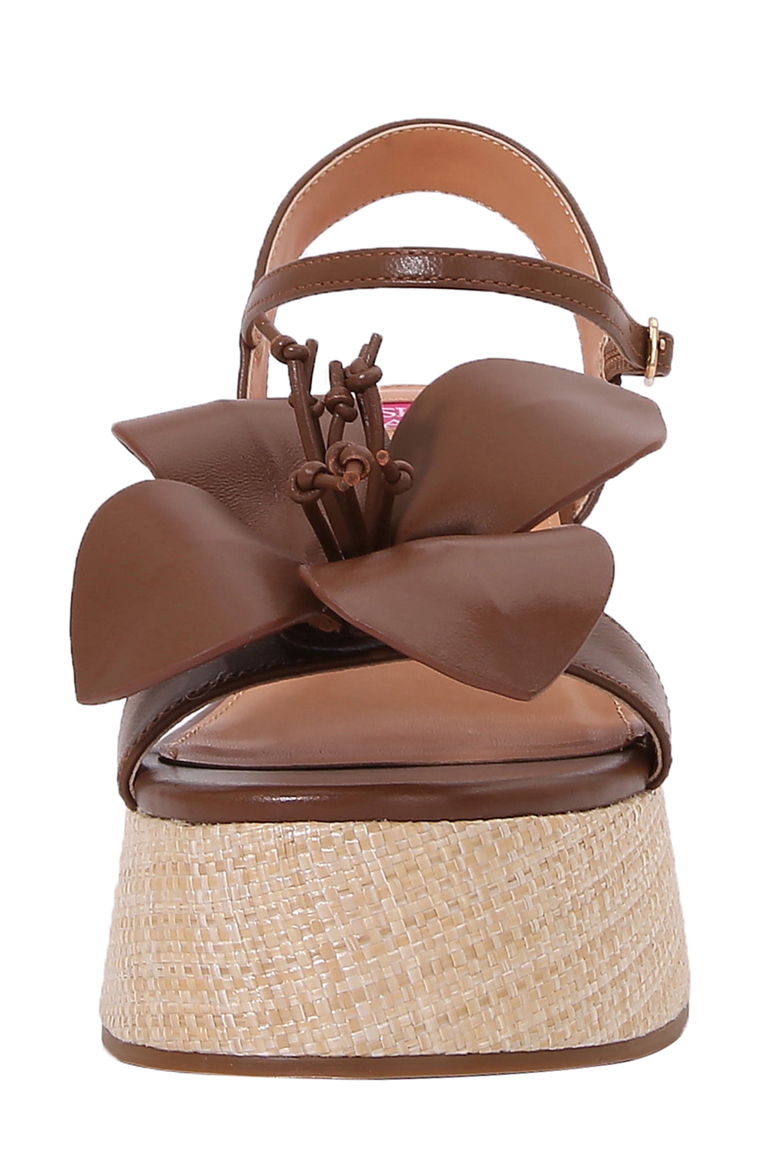 Tulip Ankle Strap Platform Wedge Sandal, Alternate, color, BROWN