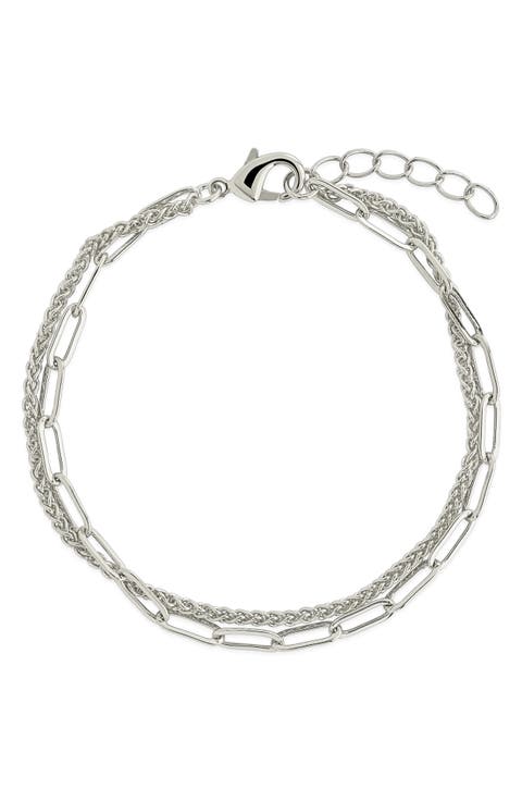 Emery Layered Paper Clip & Curb Chain Bracelet