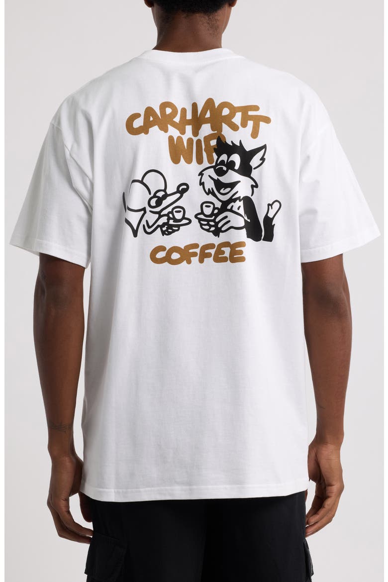 Coffee Break Organic Cotton Graphic T-Shirt, Alternate, color, WHITE