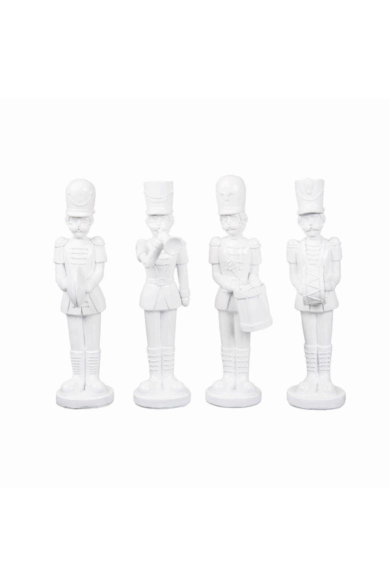 White Toy Soldier Figurines Assortment of 4, Main, color, White