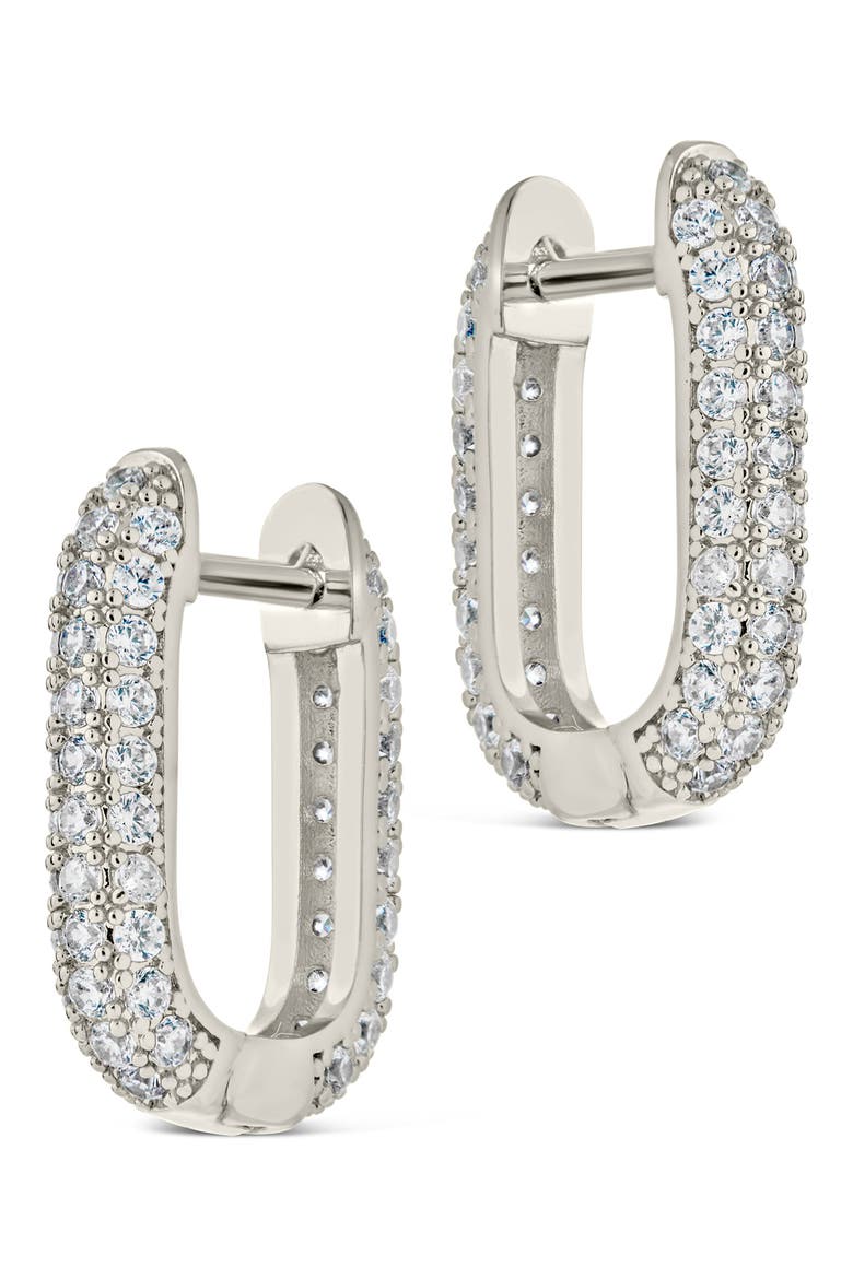 Mara Cubic Zirconia Hoop Earrings, Alternate, color, SILVER