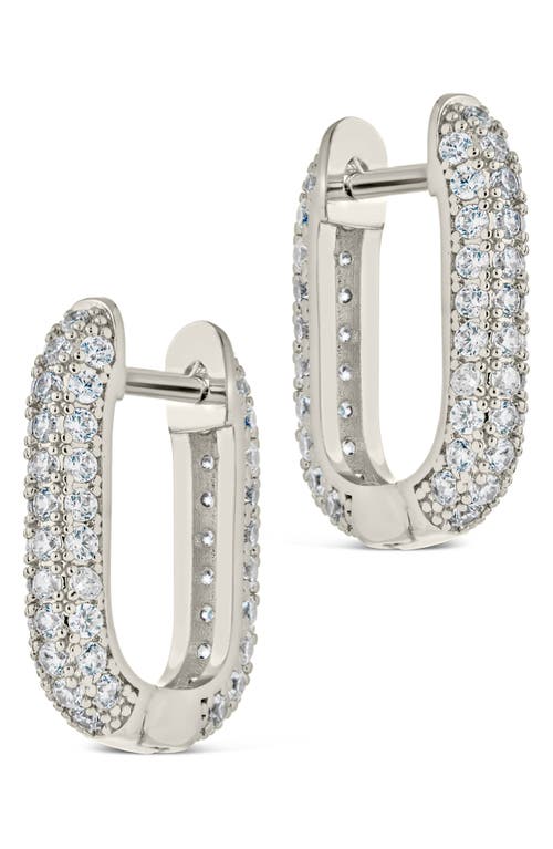 Sterling Forever Mara Cubic Zirconia Hoop Earrings In Silver