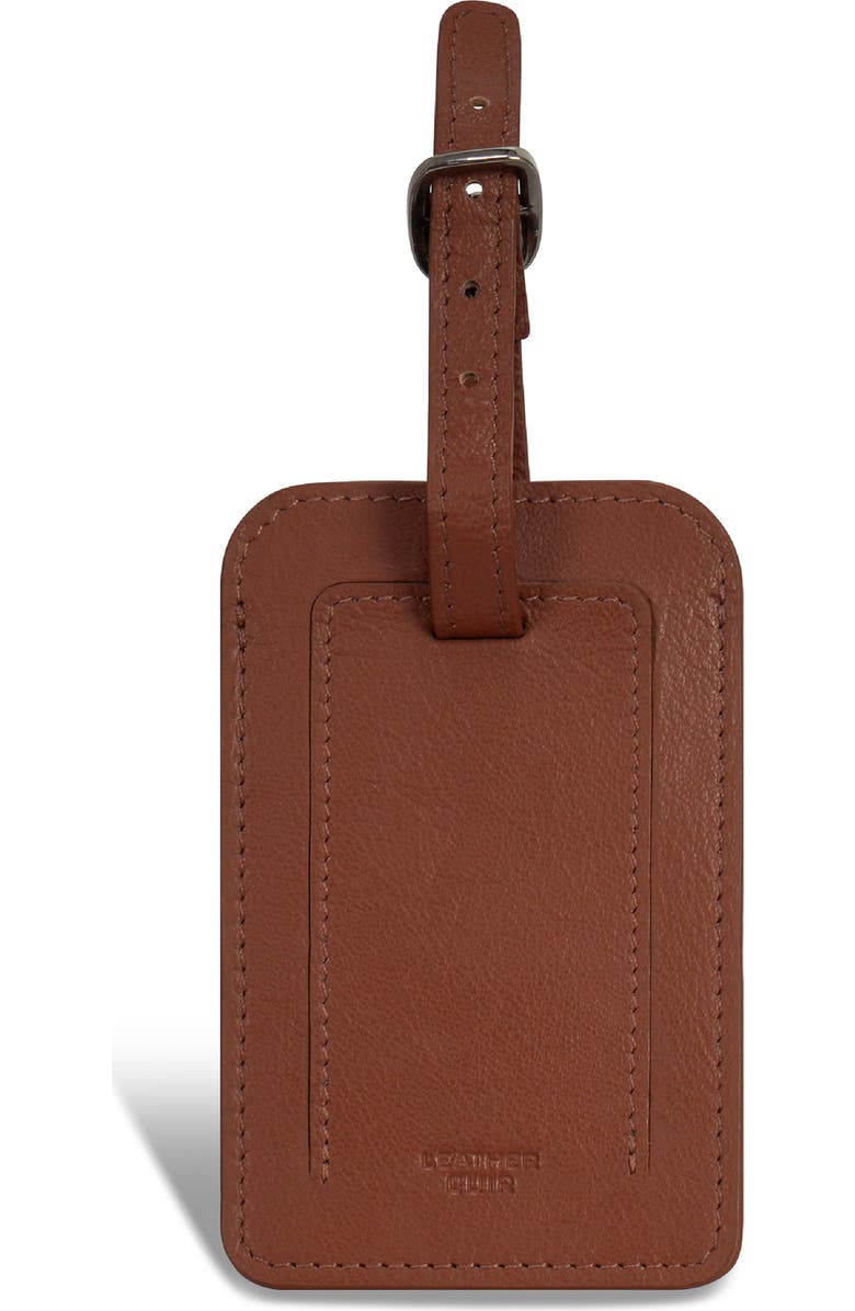 CHAMPS Leather Luggage Tags, Alternate, color, Brown