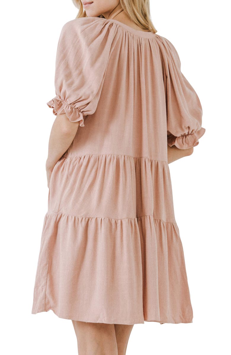 Free the Roses Tiered Minidress, Alternate, color, Blush