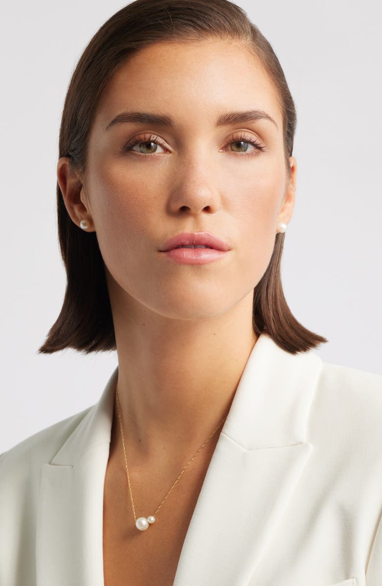 Nordstrom Freshwater Pearl Necklace, Alternate, color, White- 14K Yellow Gold