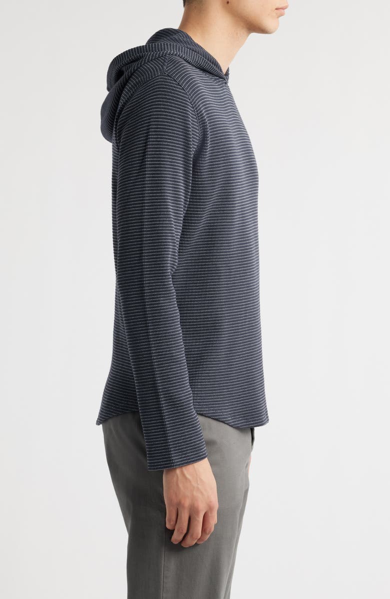 Vince Feed Stripe Waffle Knit Hoodie, Alternate, color, 
