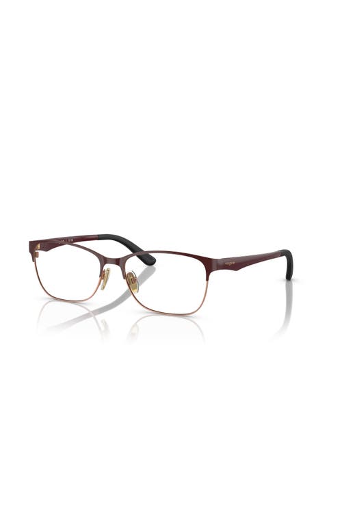 Vogue Eyewear 54mm Square Optical Glasses In Gold