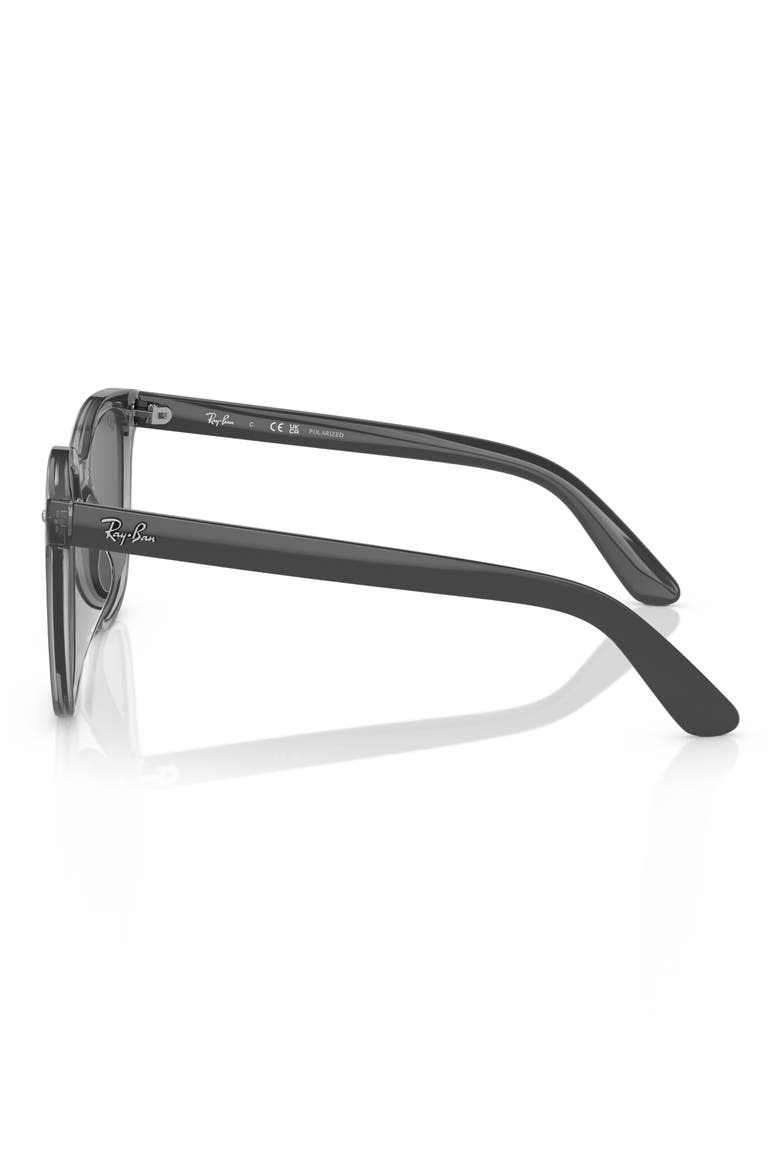 55mm Polarized Square Sunglasses, Alternate, color, TRANSPARENT GREY