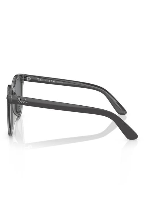 Ray Ban Ray-ban 55mm Polarized Square Sunglasses In Transparent Grey