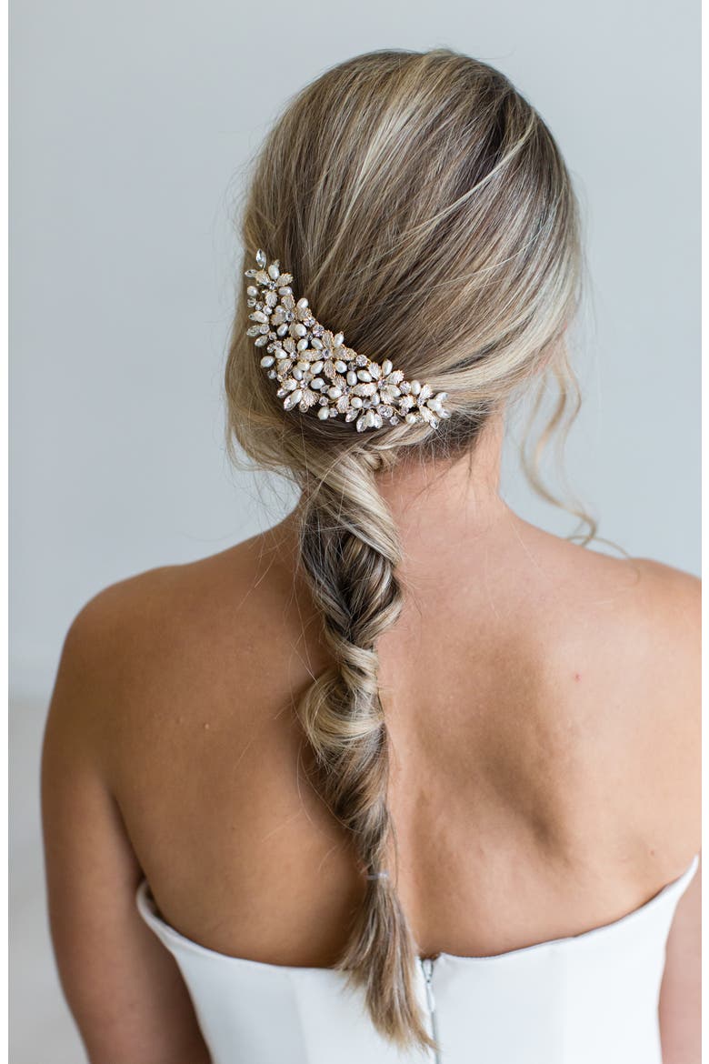 Caressa Halo Comb (Nordstrom Exclusive), Alternate, color, 14K GOLD/ FRESHWATER PEARL
