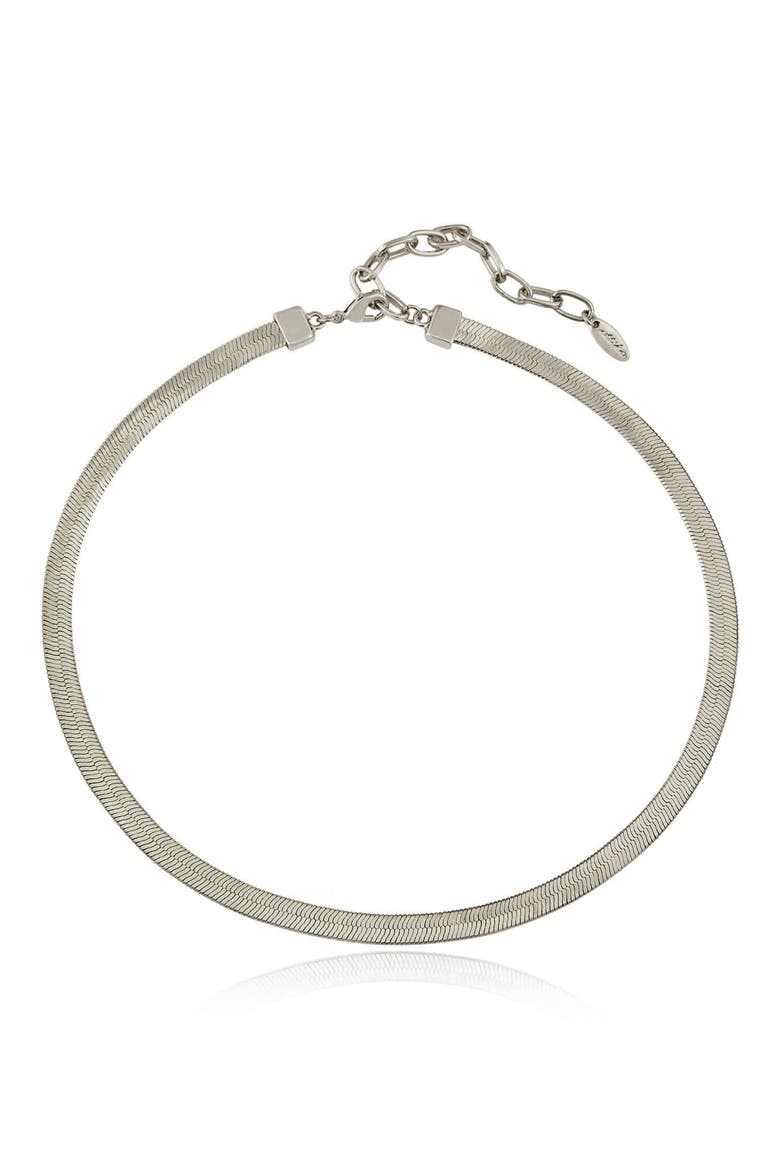 Brooklyn Snake Chain Necklace, Main, color, RHODIUM