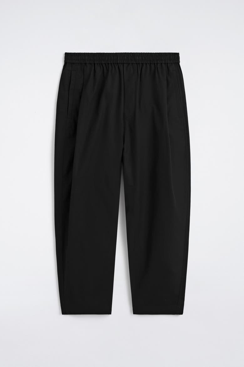 Cropped Elasticated Wide-leg Pants, Main, color, BLACK