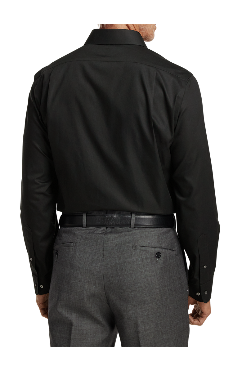Paul Fredrick Slim Fit Non-iron Cotton Pinpoint Solid Point Collar Dress Shirt, Alternate, color, Black