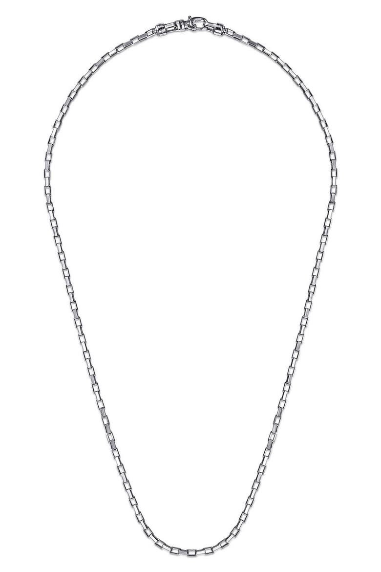 Facets Sterling Silver Box Chain Necklace, Alternate, color, STERLING SILVER