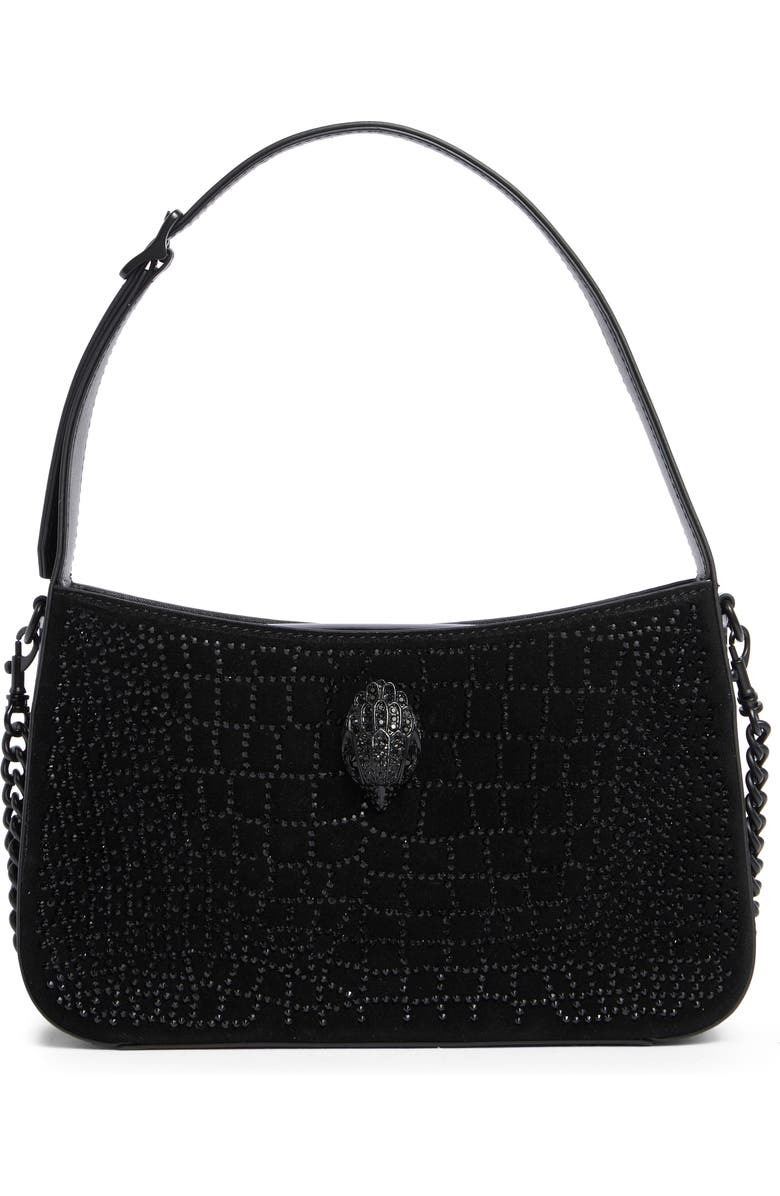 Kurt Geiger London Crystal Embellished Shoulder Bag, Main, color, Black