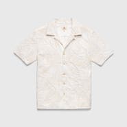 Surfside Supply Co. Mariner All Over Leaf Embroidery Camp Collar Shirt