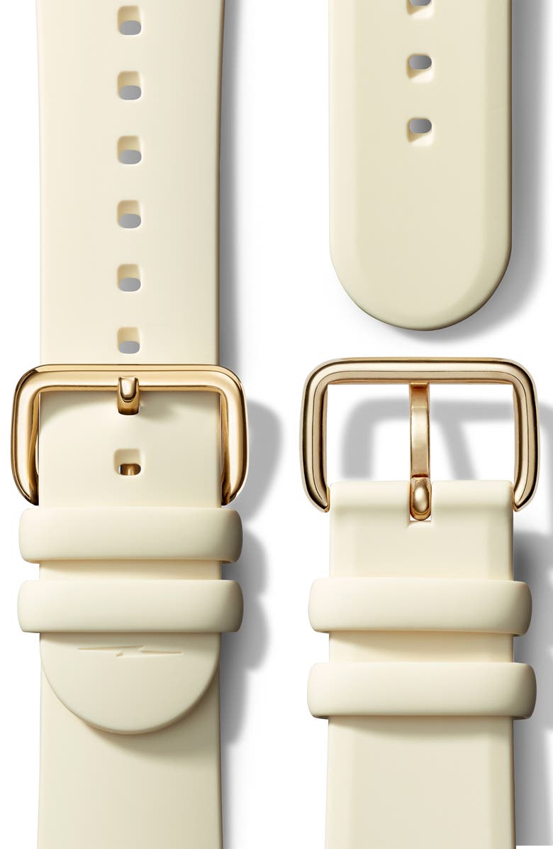 Shinola Detrola Au Gold Silicone Strap Watch, 43mm, Alternate, color,