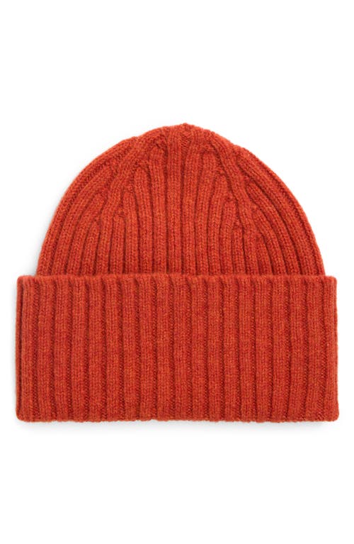 Drake's Lambswool Beanie In Red