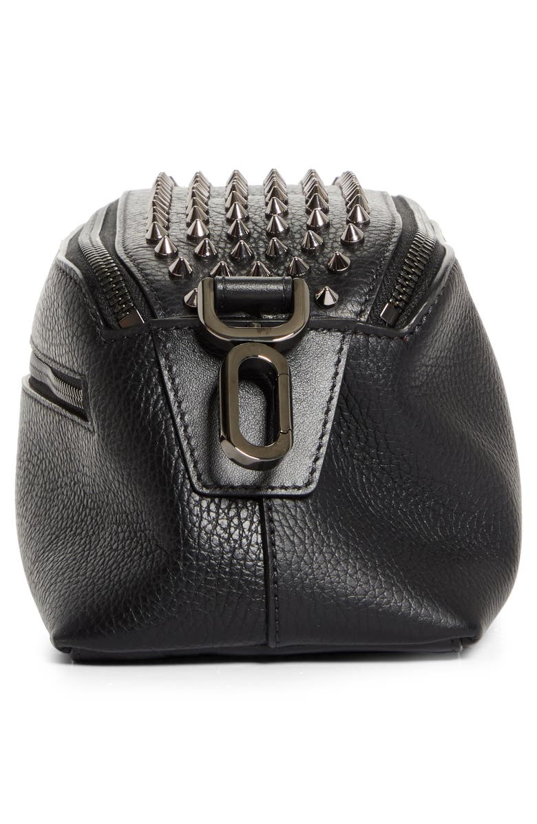 Christian Louboutin Funky Studded Leather Pouch, Alternate, color, Black/ Gun Metal