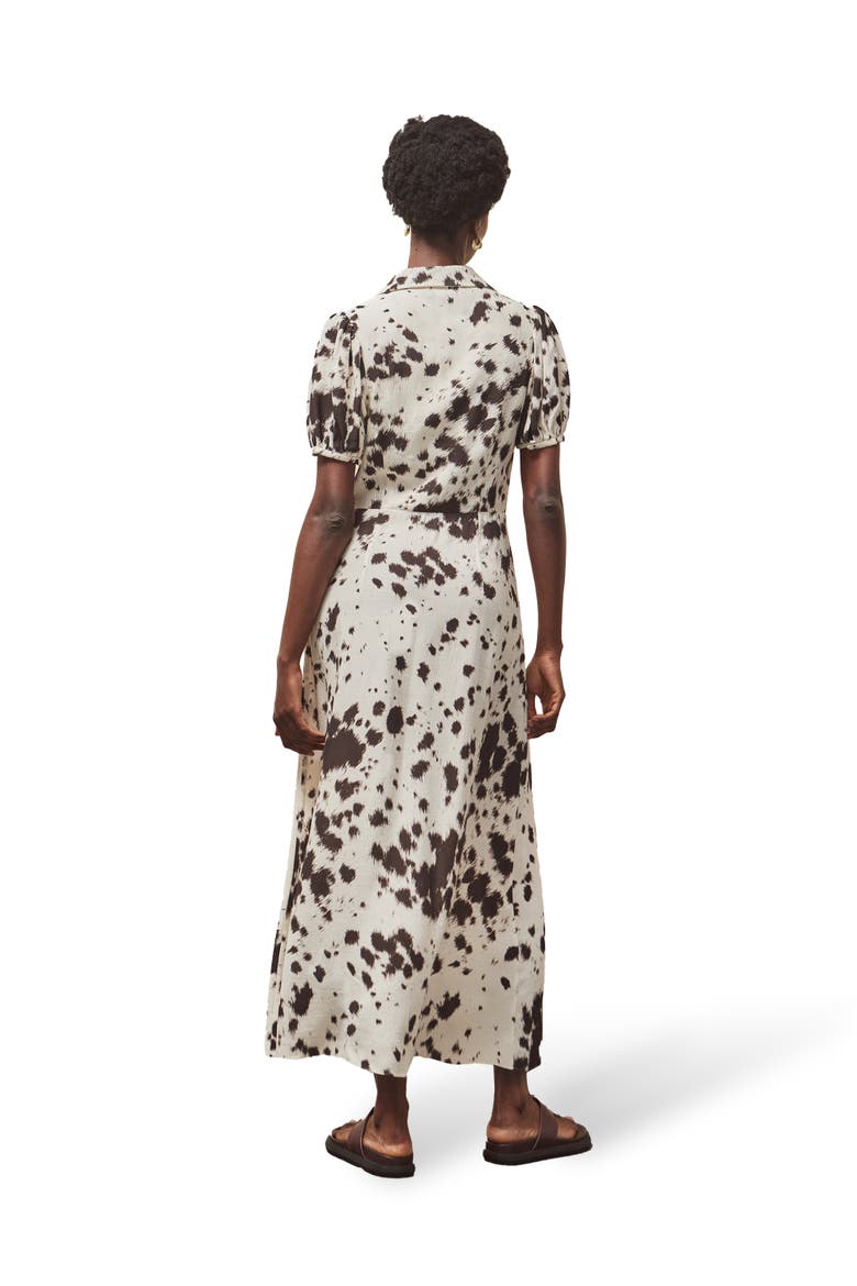Animal Print Button Front Shirt Dress, Alternate, color, Mono