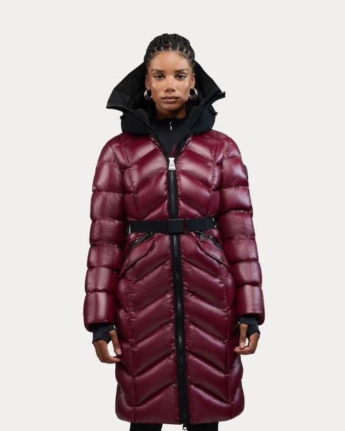 Alpenhaus Bellevaux  Womens Puffer Coat With Adjustable Belt In Burgundy