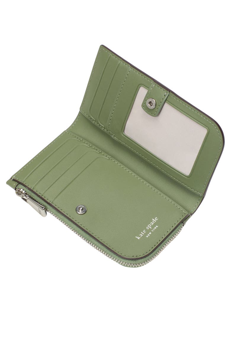 Kate Spade New York devin painterly bouquet embossed leather bifold wallet, Alternate, color, 