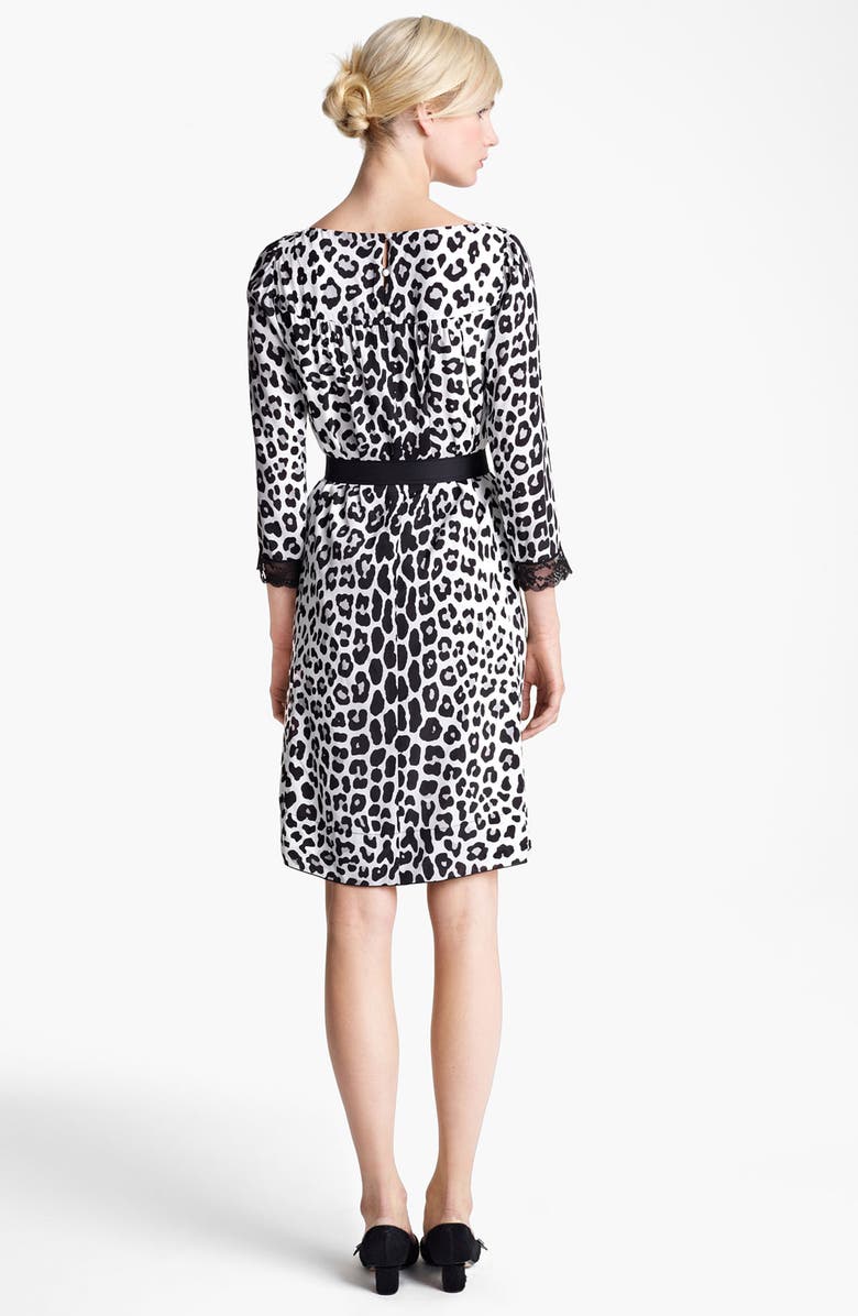 Marc Jacobs Belted Leopard Print Techno Dress, Alternate, color, 