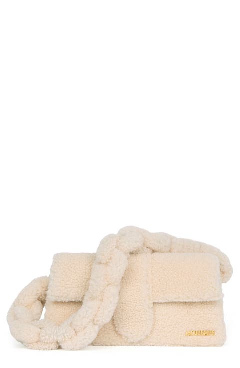 ★早期完売★DE MERIEL★Shearling Mini Fur Bag★送料・関税込 Wander Mini shearling shoulder bag in beige - Miu Miu