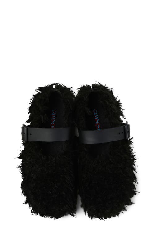 Camper Gender Inclusive Wabi Faux Fur Slipper In Black
