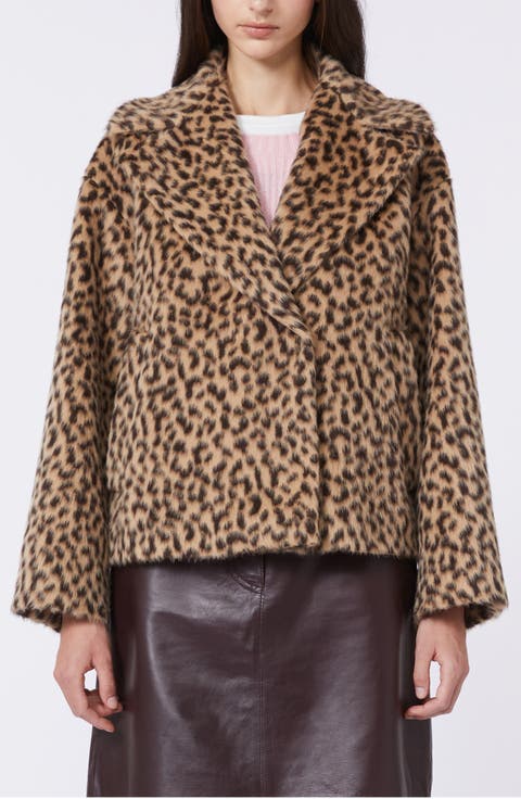 Cheetah Print Wool-Blend Peacoat
