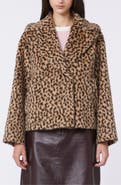 Weekend Max Mara Cheetah Print Wool-Blend Peacoat