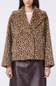 Weekend Max Mara Cheetah Print Wool-Blend Peacoat