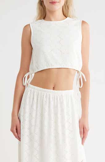 VERO MODA Kim Eyelet Sleeveless Crop Top