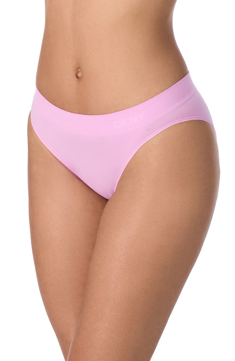 DKNY Seamless Light High Cut Bikini, Main, color, Orchid