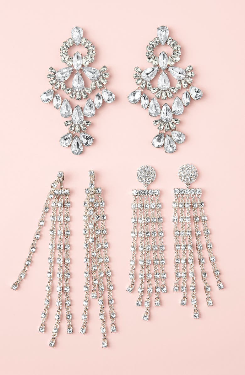 BaubleBar Symphony Crystal Statement Earrings, Alternate, color, 