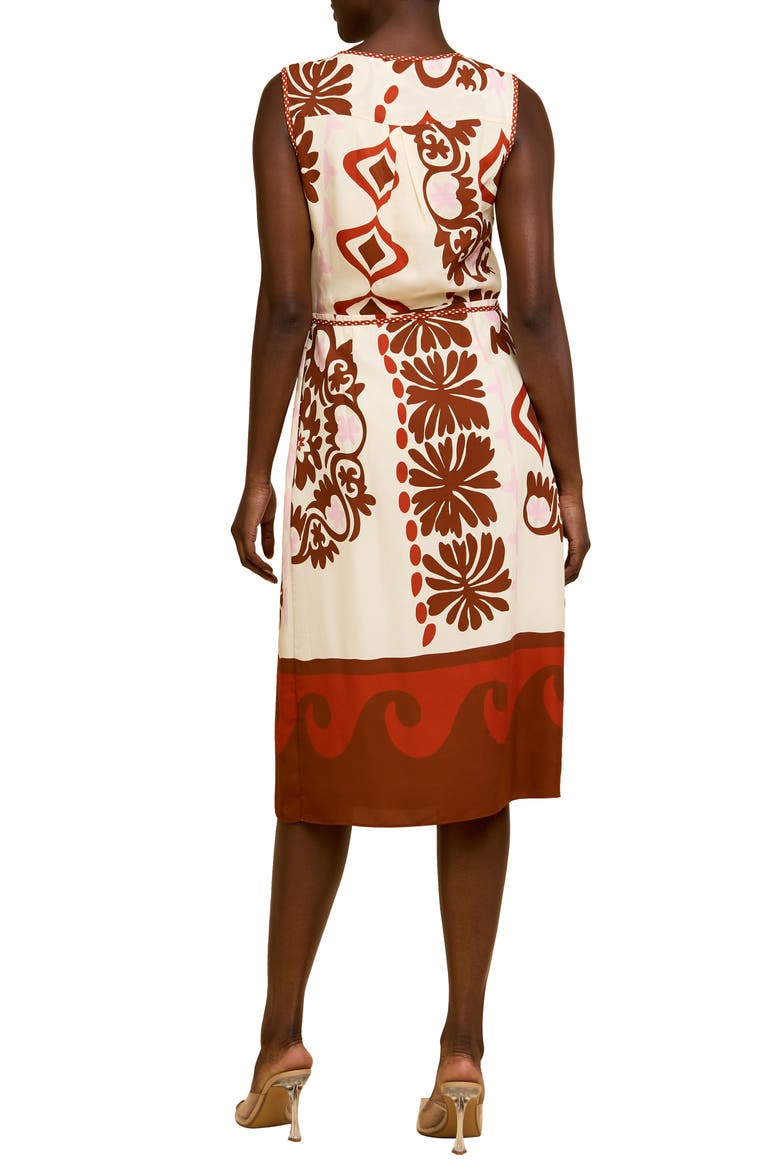 Cherette Wrap Midi Dress, Alternate, color, CREAM MULTI