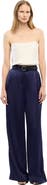 Another Tomorrow Satin Pleated Trouser