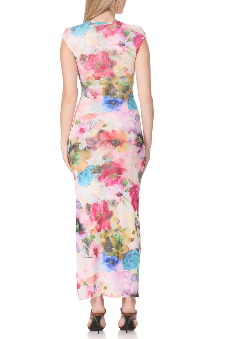 Mylo Print Mesh Maxi Dress, Alternate, color, WATERCOLOR BLOSSOM