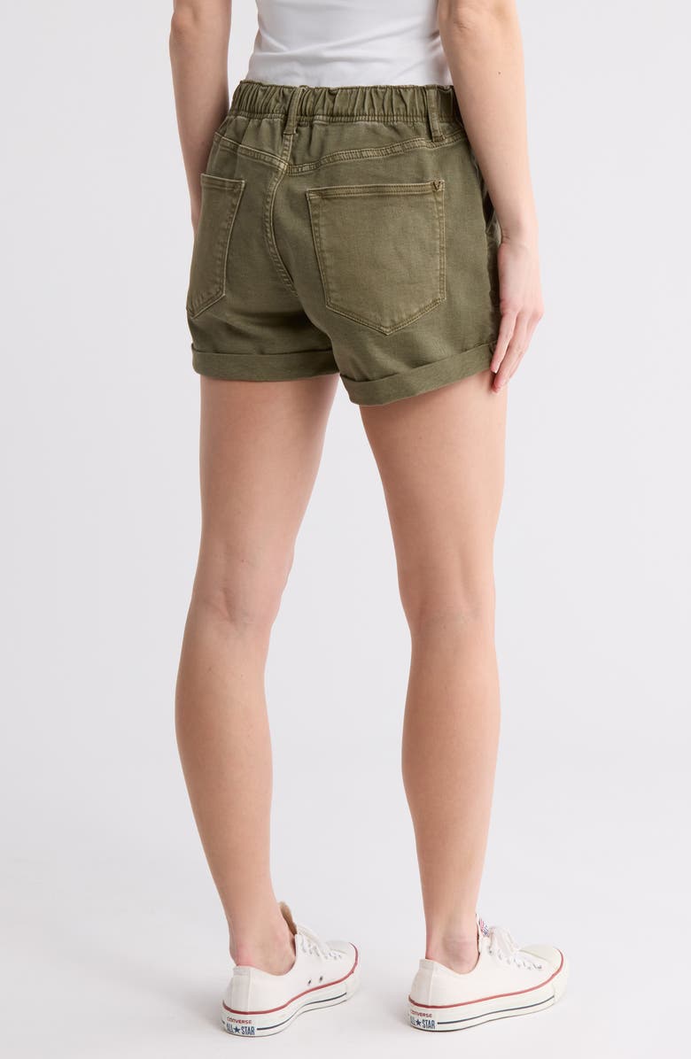 Vigoss Drawstring Denim Shorts, Alternate, color, Olive