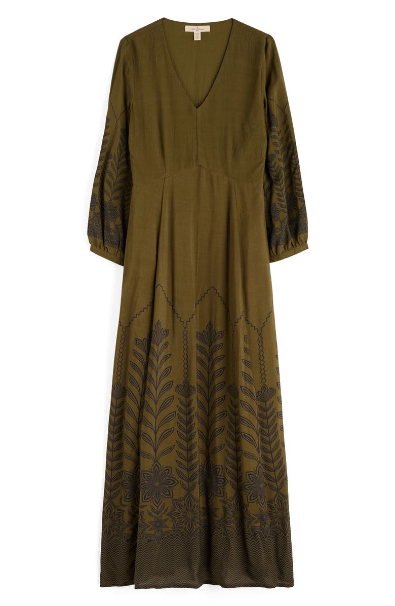 Seasalt Cornwall High Woods Printed Maxi Dress, Alternate, color, Ice Flower Bright Olive