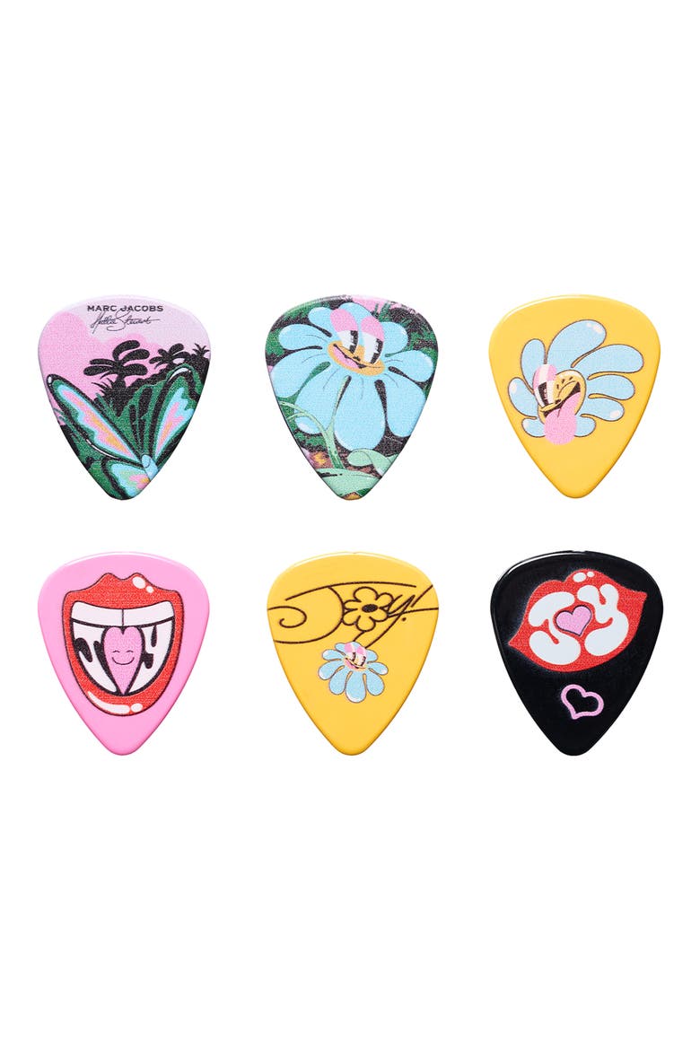 x Marc Jacobs Gibson Joy Set of 6 Guitar Picks, Main, color, YELLOW