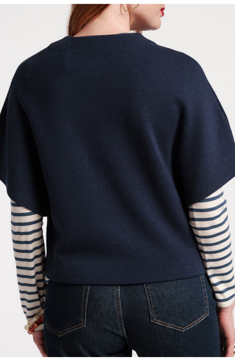 Frances Valentine Carnegie Shrug Solid, Alternate, color, Navy