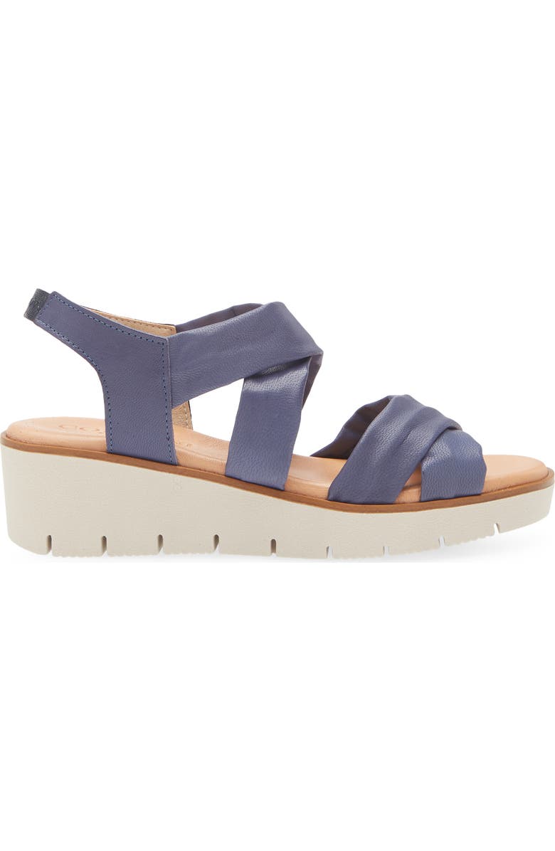 Cordani Margo Wedge Sandal, Alternate, color, Blue Leather