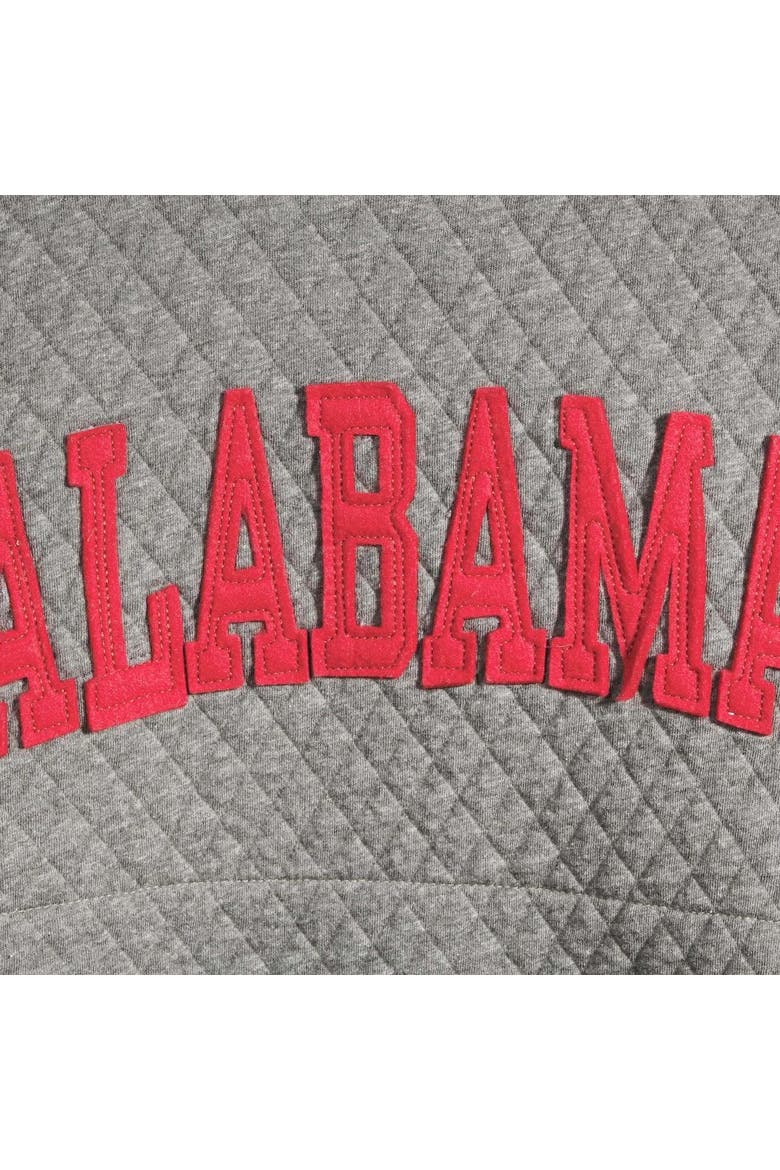 Women's Pressbox Heather Charcoal Alabama Crimson Tide Moose Quilted Pullover Sweatshirt, Alternate, color, Heather Gray