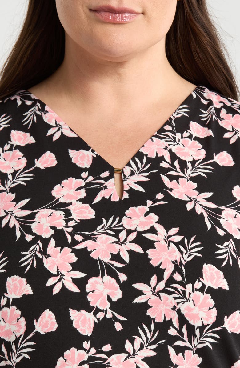 Jones New York Double Flutter Sleeve Top, Alternate, color, Jones Black Multi